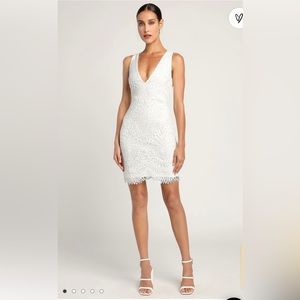 Lulus Truly Beloved White Lace Bodycon Dreas